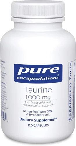 Pure Encapsulations Taurina 1,000 mg - Apoya la salud del corazón y la desintoxicación - Aminoácido esencial - Salud del hígado y la vesícula