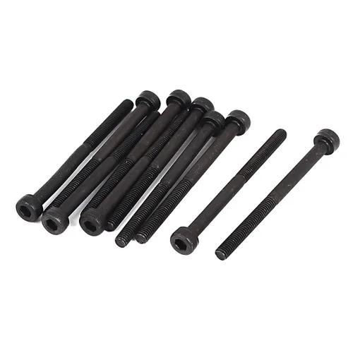 Miniatura 20 de uxcell Tornillos hexagonales de acero de aleación M2.0.197x1.772 in 12.9 Tornillos parcialmente roscados, color negro, 20