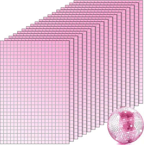 10800 espejos autoadhesivos, azulejos de mosaico, azulejos de espejo cuadrados de vidrio, azulejos de espejo de bola de discoteca para decoración de