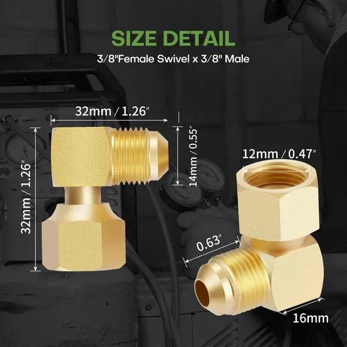 Miniatura 2 de Litorange 2 piezas de accesorios de acoplamiento de conector de codo de 90° de gas propano para calentadores olímpicos de baja presión de repuesto 2