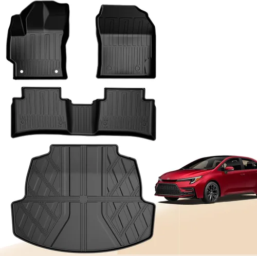 Miniatura 9 de IKABEVEM Alfombrillas compatibles con Toyota Camry 2018-2024 (no compatibles con modelos híbridos o AWD) – Forros de suelo de TPE de 1ª y 2ª fila