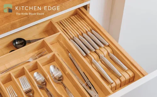 Miniatura 7 de KitchenEdge Organizador de Soporte de Bloque de Cuchillos de Cocina de Bambú - Sostiene 5 Cuchillos Largos + 6 Cortos (No Incluidos), Se Adapta a
