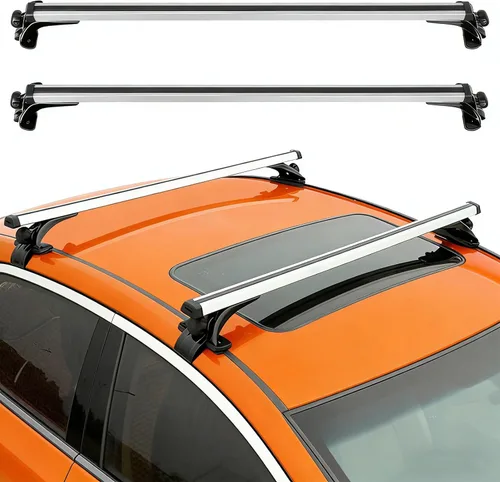 Miniatura 9 de Barras transversales universales para techo, barras transversales de aluminio de 43 pulgadas con bloqueo antirrobo, marco de ventana ajustable
