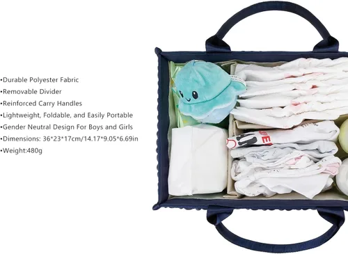 Miniatura 3 de Fahion Mahua - Organizador de pañales para bebé, resistente al agua, cesta de almacenamiento para pañales y toallitas de bebé, organizador