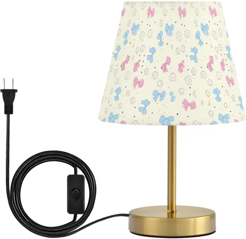 Miniatura 8 de Pastel Pink Blue Table Lamp for Bedroom, 3-Color Dimmable Light Desk lamp with Fabric Shade, Antique Bronze Base, Bedside Lamp for Nightstand, Office