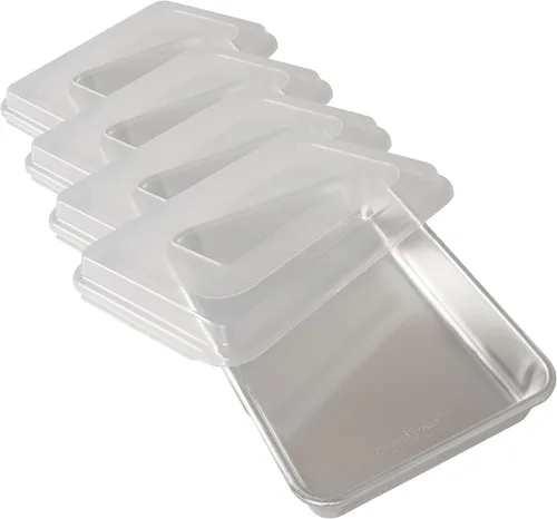 Miniatura 11 de Nordic Ware Molde para pasteles comercial de aluminio natural con tapa, molde rectangular con tapa plateado, 9 x 13 pulgadas