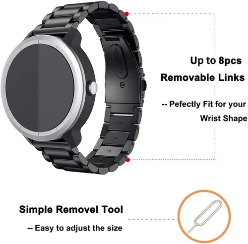Miniatura 2 de Vivoactive 6/5/3 - Correas de reloj para hombres y mujeres, 0.787 pulgadas de repuesto de metal + cuero compatibles con Garmin Venu/Venu Sq/Venu 2