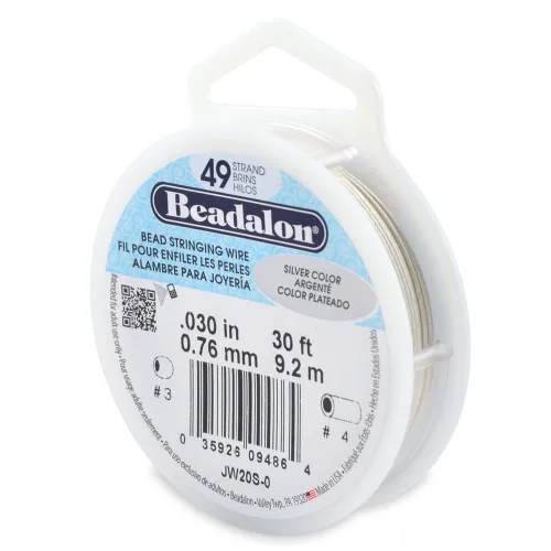 Miniatura 15 de Beadalon Alambre de cuerda de cuentas de acero inoxidable de 49 hebras, 0.024 pulgadas / 0.024 in, oro satinado, 30 pies / 30.2 ft Dorado satinado