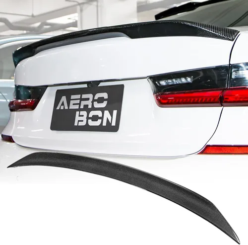 AeroBon Alerón de maletero de fibra de carbono real compatible con BMW Serie 3 G20 Sedan M3 G80 2019-2026 Alerón trasero (estilo G20 MP)