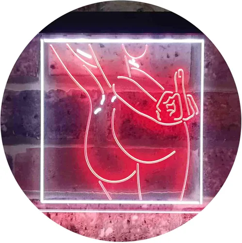 Miniatura 14 de ADVPRO Bad Bitch Middle Finger FXXK Girl Room - Letrero de neón LED de doble color, azul y rojo, 12 x 8 pulgadas st6s32-i3799-br