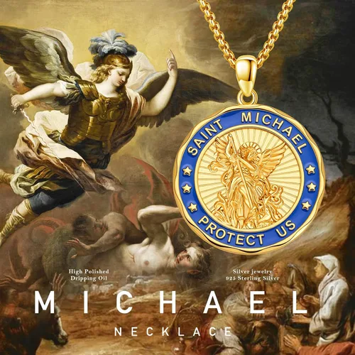 Miniatura 190 de Collar con colgante de plata de ley 925 con medalla de San Patrón, joyería religiosa para hombres y mujeres, con cadena de acero inoxidable 316L