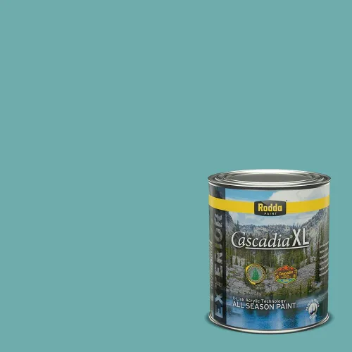 Miniatura 158 de Rodda Paint CASCADIA XL Pintura e imprimación satinada exterior en uno, cuarto de galón, Aquafir