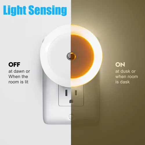 Miniatura 5 de Luz nocturna enchufable a la pared, sensor de luz del atardecer al amanecer, paquete de 4 luces nocturnas LED, luces nocturnas enchufables