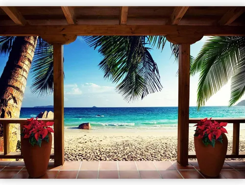 Miniatura 11 de artgeist Mural de pared prémium Isla tropical, 79 x 55 pulgadas, papel tapiz no tejido, decoración de pared de forro polar, impresión fotográfica