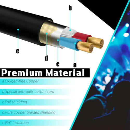 Miniatura 6 de Xuhal 10 cables de señal DMX flexibles de 3.2 pies de 3 pines, cables de señal DMX de 3.3 ft con conectores de metal, conexión XLR macho a hembra
