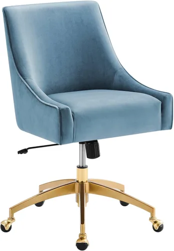 Modway Discern Performance - Silla de oficina giratoria de terciopelo en color azul claro