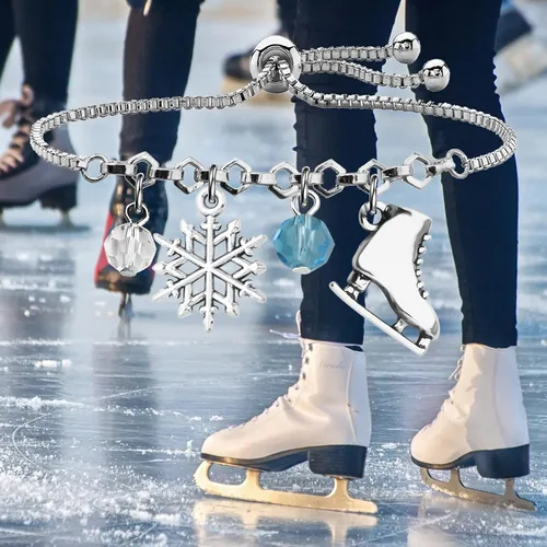 Miniatura 7 de UJIMS Pulsera con dije de hielo, regalo para amantes del anime, regalo de patinaje artístico para mejores amigos, amantes del patinaje, regalos