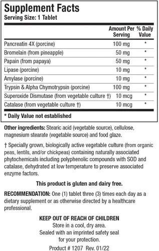 Miniatura 2 de Biotics Research Intenzyme Forte™ Enzimas pancreáticas proteolíticas, pancreatina, bromelina, papaína, lipasa, amilasa – Suplemento apoya