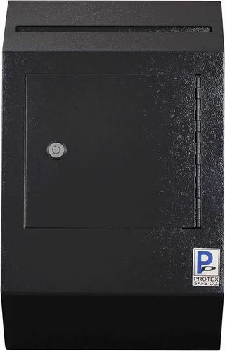 Caja de seguridad Protex Drop Box (WDB-110) -Negro, resistente, bisagra de piano, sugerencias seguras, boletas, correo, dinero, cheques de alquiler