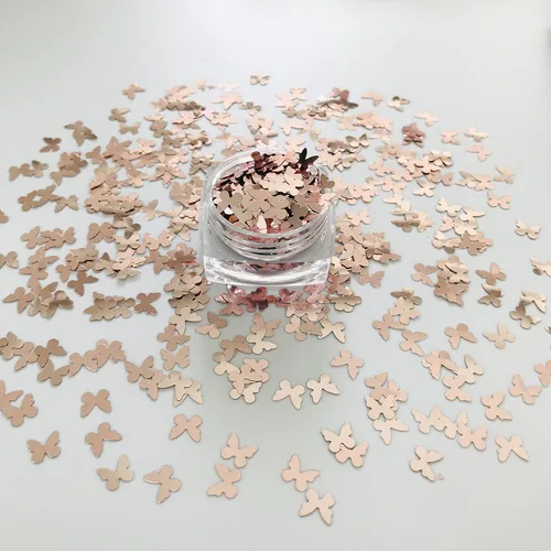 Miniatura 4 de PrettyG Paquete de 0.35 oz/paquete – Lentejuelas con purpurina en forma de mariposa de oro rosa – Festival Rave Belleza Maquillaje Cara Cuerpo Nail