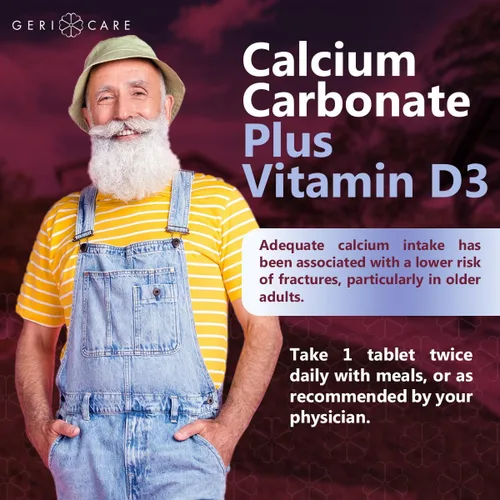 Miniatura 7 de GeriCare Calcio 600mg - Vitamina D 10mcg Tabletas - Salud ósea - Suplemento nutricional, 60 unidades (paquete de 1)