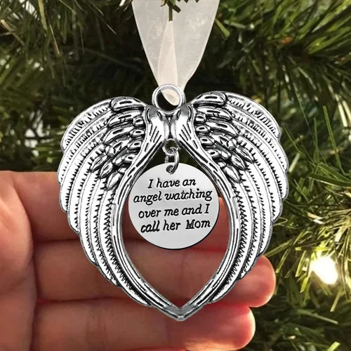 Miniatura 26 de Adorno conmemorativo de Navidad, Una parte de mi corazón está en el cielo, colgante para árbol de Navidad, regalos conmemorativos por pérdida