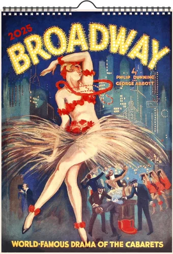 Calendario de pared 2025 [12 páginas de 8 x 12 pulgadas] Broadway Legends: carteles clásicos de películas musicales que celebran la era dorada de