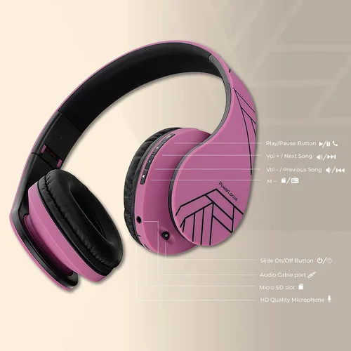 Miniatura 7 de PowerLocus Auriculares inalámbricos P3 Negro x P2 Negro/Púrpura sobre la oreja