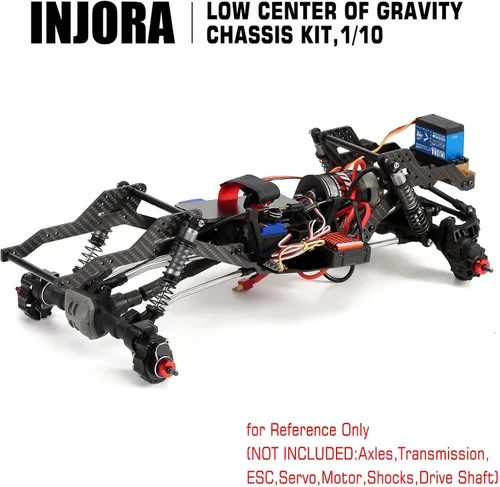 Miniatura 7 de INJORA Kit de chasis de distancia entre ejes de 313/12.756 in Viga de marco de fibra de carbono LCG para 1/10 RC Crawler TRX4 piezas de actualización