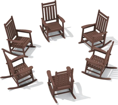 Miniatura 61 de SEWALL Mecedora de polietileno de alta densidad para adultos, mecedora de gran tamaño para exteriores, para patio, porche, Aruba