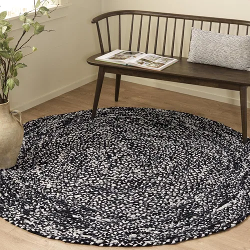 Miniatura 58 de SAFAVIEH Braided Collection - Alfombra de pasillo, 2 pies 3 pulgadas x 8 pies, color negro y azul, hecho a mano, reversible, ideal para dormitorio