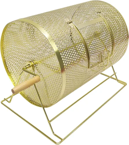 FixtureDisplays Tambor de rifa de metal, vaso de sorteo de la suerte, hilandero de lotería para puerta de fiesta, tambor de 12 pulgadas de diámetro,