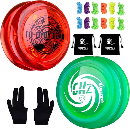 Miniatura 13 de Looping Yoyo D1 Responsive YoYo para niños principiantes, Yo Yo Yo de 2A Loop Yo-Yo Starter Yo-Yo Easy to Play Trucos de cuerda básicos (rojo)