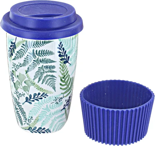Miniatura 19 de Blue Rose Polish Pottery - Taza de café de viaje de mariposa amarilla y azul - 12 oz - Taza para llevar, se adapta a la mayoría de portavasos