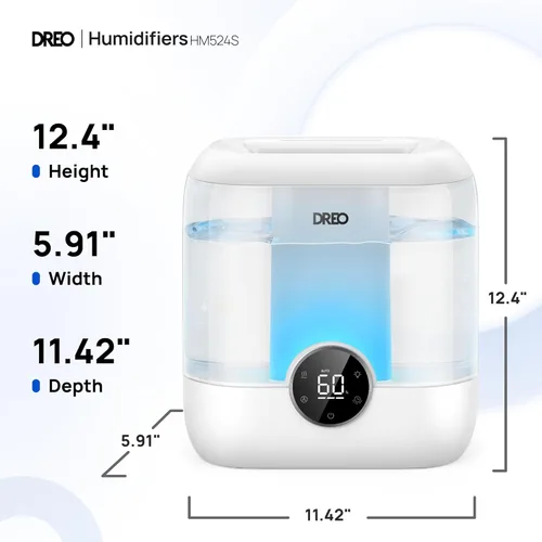 Miniatura 8 de Dreo Humidificadores inteligentes para dormitorio, humidificador de niebla fría de gran tamaño de llenado superior de 6 litros para habitaciones