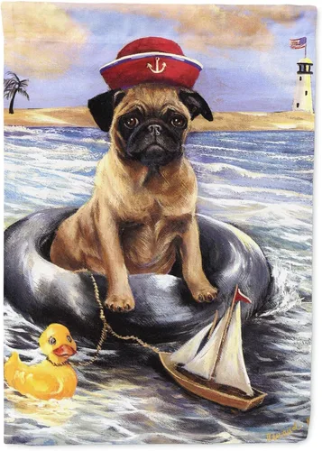 Miniatura 30 de Caroline's Treasures PPP3097CHF - Pijama de Navidad con diseño de bulldog francés para colgar en la pared, poliéster, tamaño de casa, multicolor