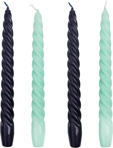 Miniatura 6 de Velas de cena cónicas trenzadas en espiral italiano, regalo ideal para el día de San Valentín, paquete de 4, mesas de mesa, rosa y naranja Opink