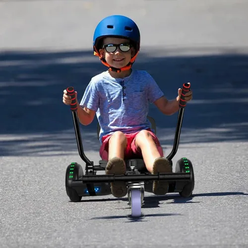 Miniatura 7 de Accesorio de Asiento para Patinete, Patinete con Go Kart para Niños, Niños, Niñas, Adultos, con Luces LED Coloridas, Bluetooth A-6.5 Negro con Negro