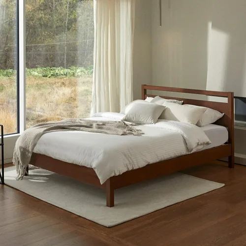 Miniatura 10 de LIFEMENT Marco de Cama de Plataforma de Madera Clásica con Cabecero, Esencial, Sin Ruido, Almacenamiento Bajo la Cama, No Necesita Somier, Fácil