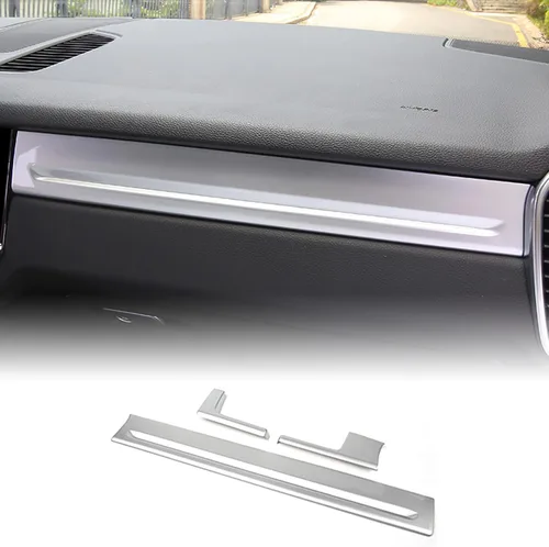 Miniatura 7 de Adhesivo para panel de tablero de consola central de automóvil para Porsche Cayenne 2018 2019 2020 2021 (grano de carbono)