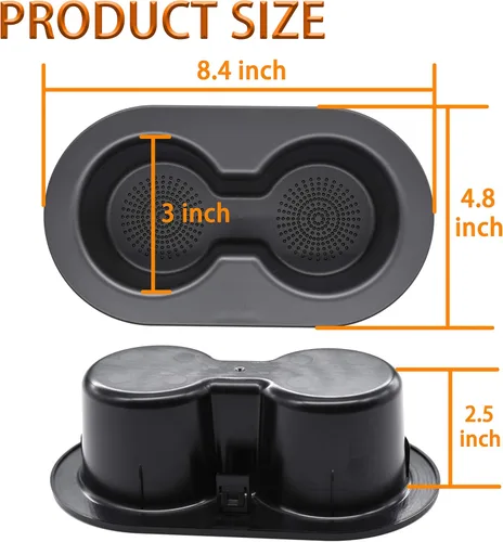 Miniatura 2 de FOKES Portavasos para Dodge Dakota Ram 2002-2019 1500 2500 3500 4500 5500 Negro Asiento trasero Bebida Doble Portavasos 5HD65DX9AC