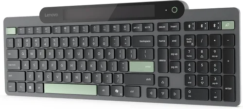 Miniatura 8 de Lenovo 800 Teclado Bluetooth Autocargable, Utiliza Luz Ambiental para la Carga, Bluetooth 5.1, Soporta 3 Dispositivos, Sin Batería, Inalámbrico, Gris