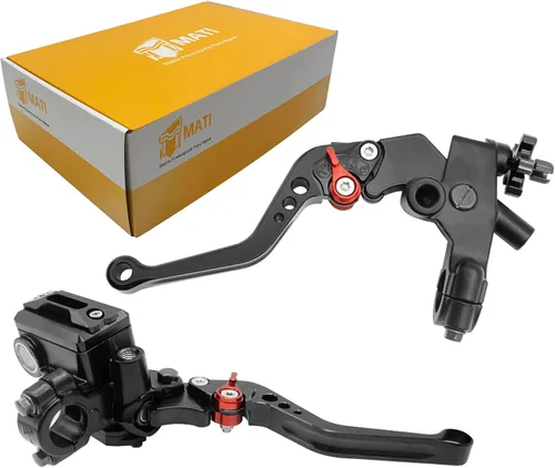 Juego de palancas universales de freno y embrague de manillar de motocicleta 7/8" 22mm para izquierda y derecha, compatibles con Yamaha Honda Negro
