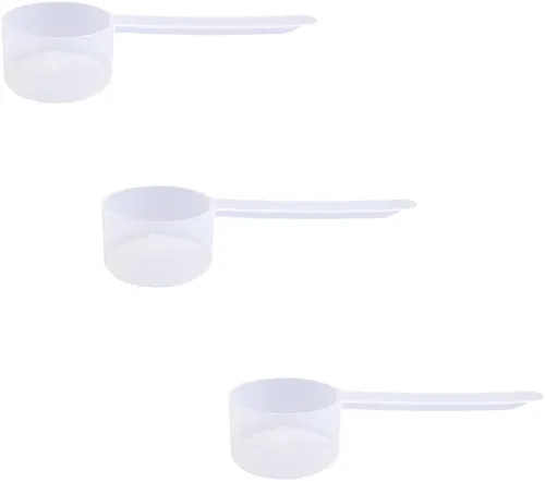 Miniatura 89 de Conjunto de 5 cucharas medidoras de plástico, 6 cucharadas (90 cc 3/8 taza 3 oz. 90 mL) con mango largo para polvos, gránulos, café, comida