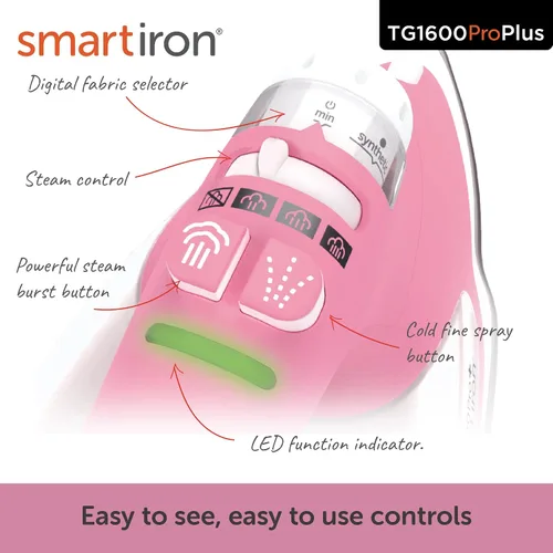 Miniatura 7 de Oliso TG1600 Pro Plus SmartIron de 1800 vatios con elevación automática y protector de suela de hierro de silicona Oliso Solemate para hierros