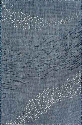 Miniatura 32 de Liora Manne Carmel - Alfombra decorativa de mezcla sintética para interiores y exteriores, de bajo perfil, contemporánea, decoración de peces Agua