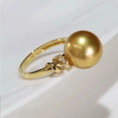 Miniatura 7 de Natural Nanyang anillo de perlas de oro para mujer, 12-13MM AAAA agua dulce 925 plata esterlina anillo de perlas cultivadas anillo de compromiso