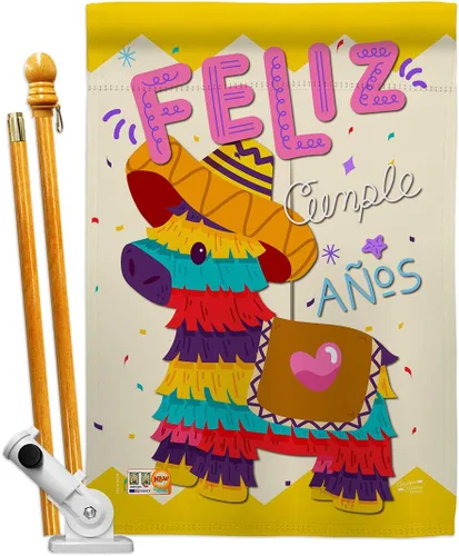 Juego de banderas de casa de Feliz Cumpleaños, regalo de pastel de cumpleaños, regalo de ramo de dulces, ocasión de aniversario, fiesta, pequeño