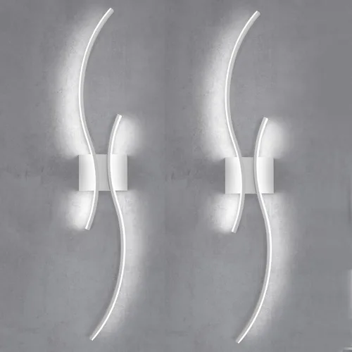Miniatura 16 de CANEOE Moderna lámpara LED de pared, 39 pulgadas, aplique de pared LED negro para interiores, accesorios de tocador de baño sobre espejo para sala