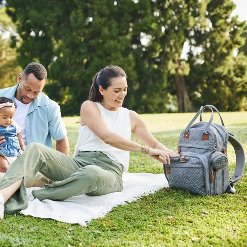 Miniatura 9 de BabbleRoo - Mochila para pañales - Bolso de viaje con artículos esenciales para bebés - Mochila multifuncional resistente al agua, bolso de viaje